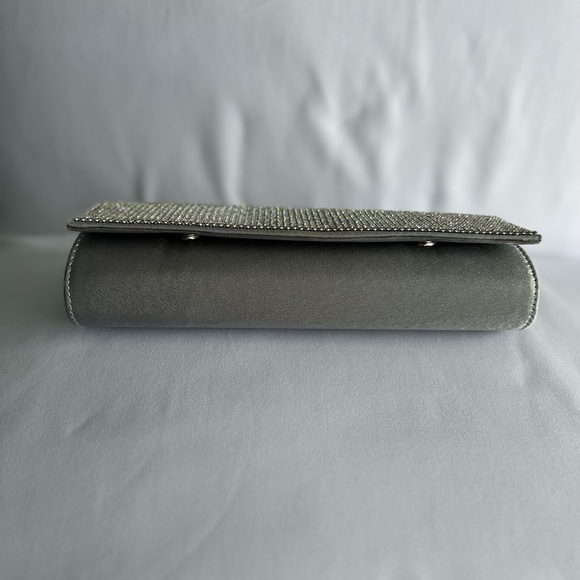NWT J Francis - Silver Rhinestone Evening Clutch - Picture 7 of 11